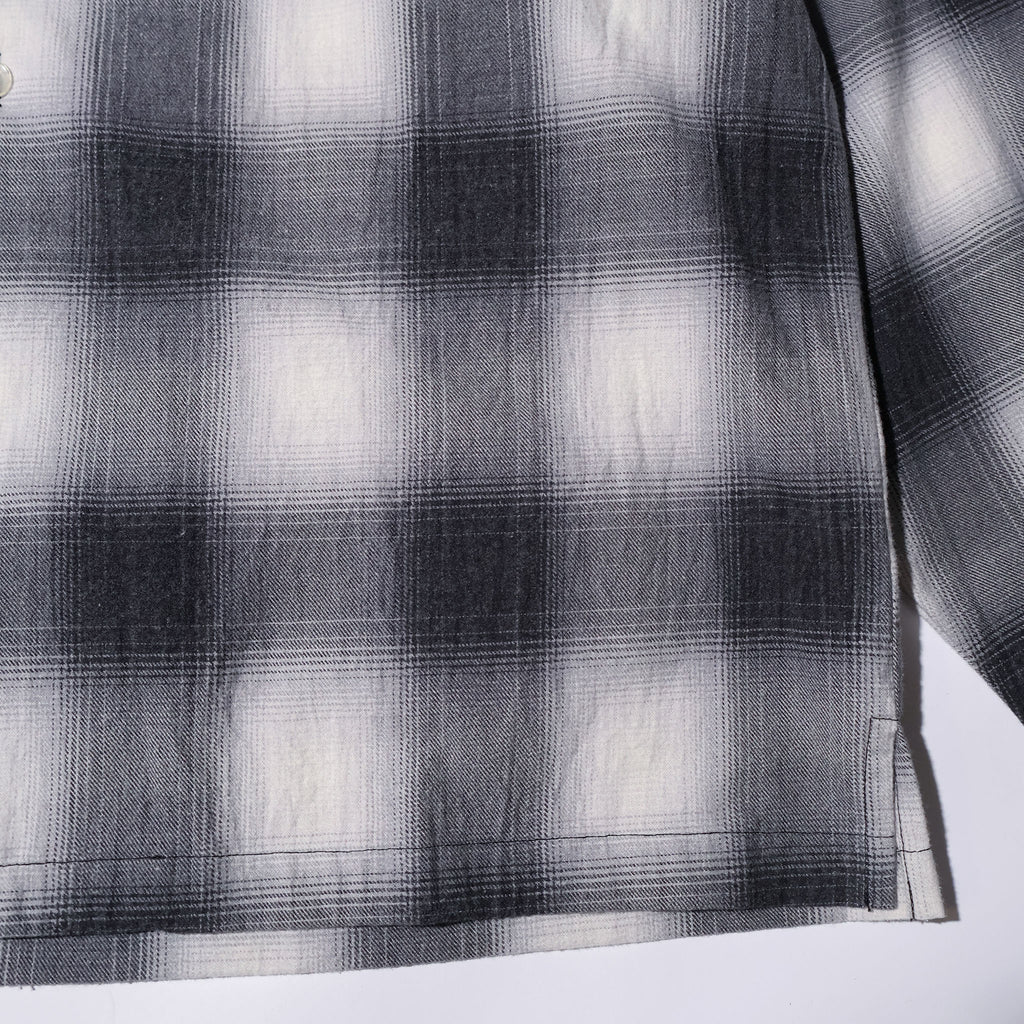 HOUSTON / 41358 PRINT FLANNEL OPEN COLLAR SHIRT