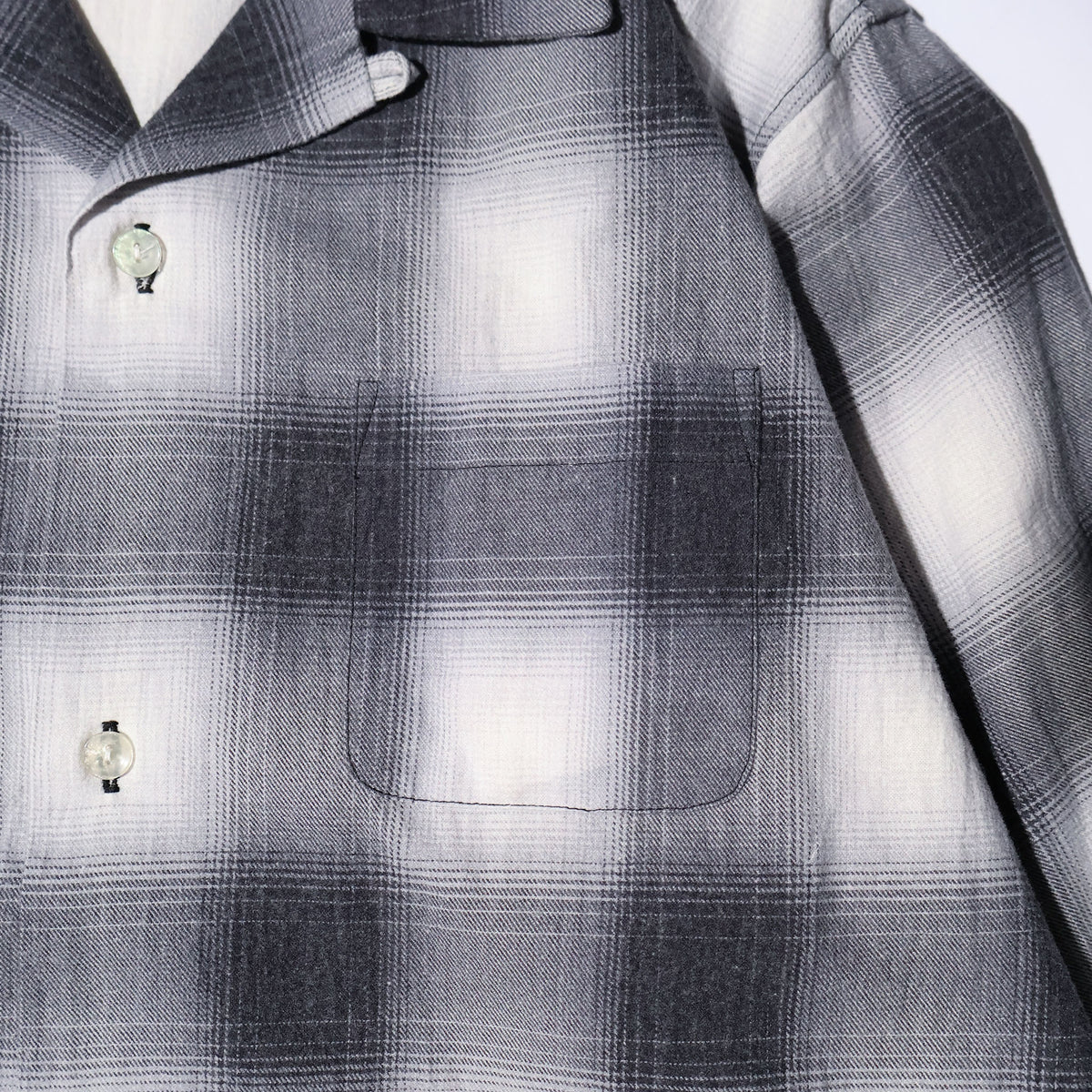 HOUSTON / 41358 PRINT FLANNEL OPEN COLLAR SHIRT