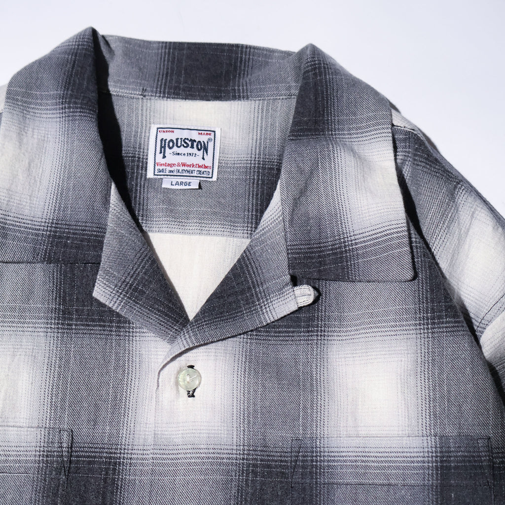 HOUSTON / 41358 PRINT FLANNEL OPEN COLLAR SHIRT