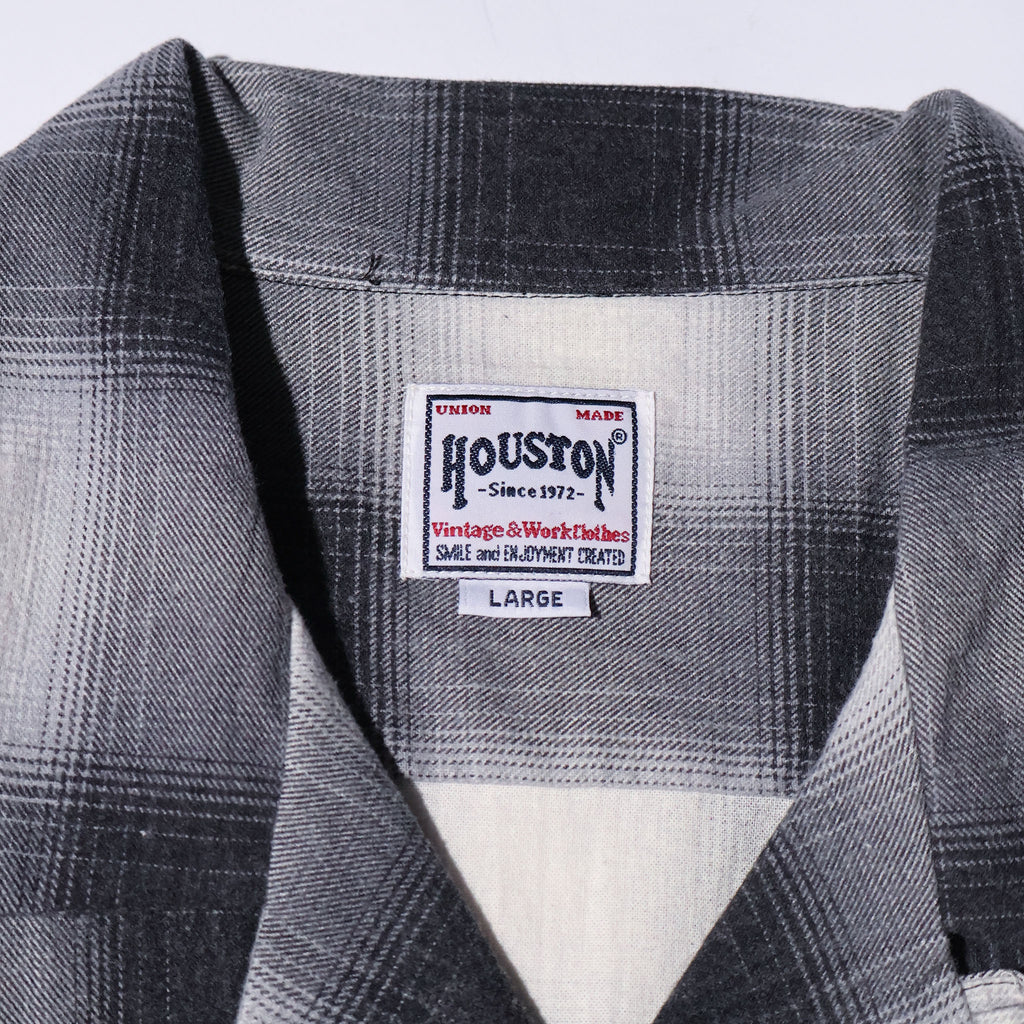 HOUSTON / 41358 PRINT FLANNEL OPEN COLLAR SHIRT