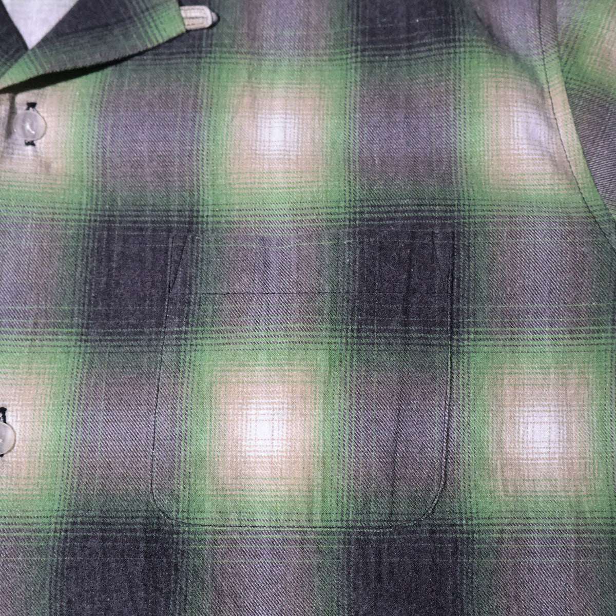 HOUSTON / 41358 PRINT FLANNEL OPEN COLLAR SHIRT