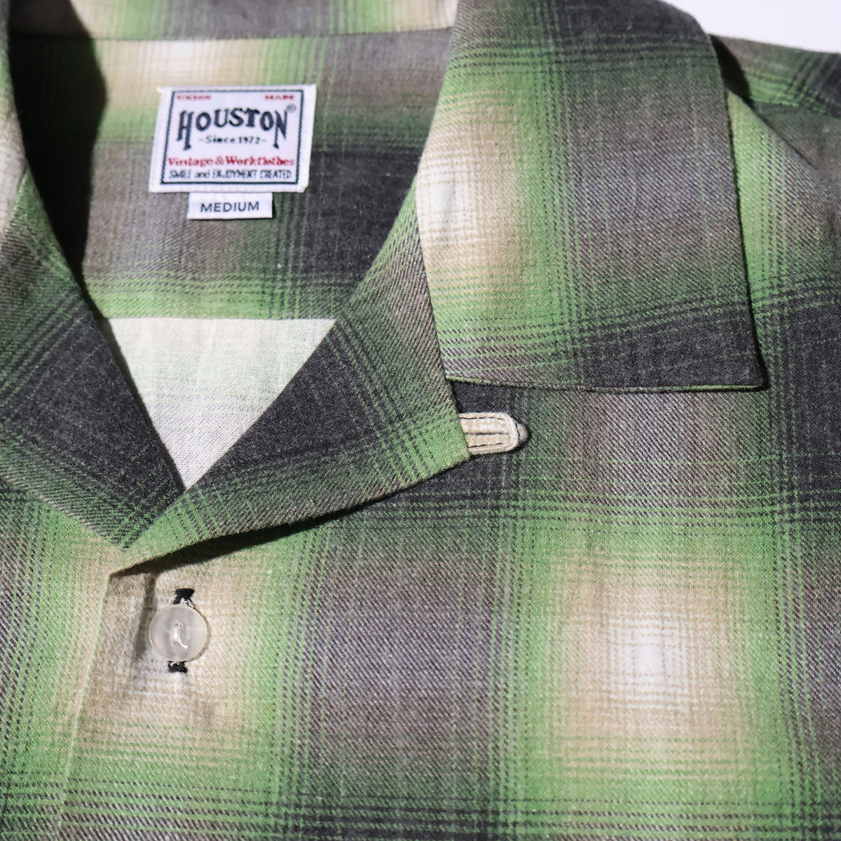 HOUSTON / 41358 PRINT FLANNEL OPEN COLLAR SHIRT