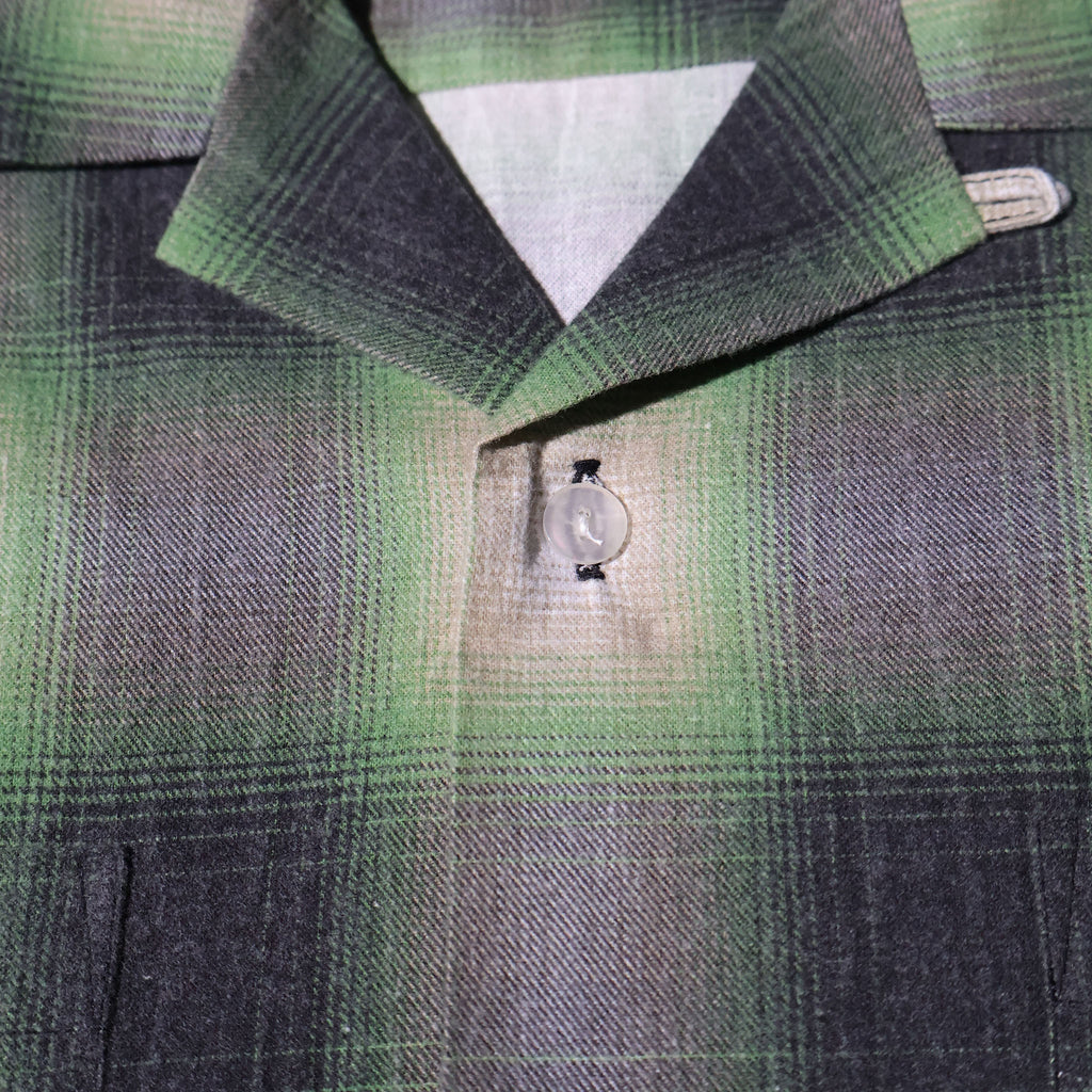 HOUSTON / 41358 PRINT FLANNEL OPEN COLLAR SHIRT