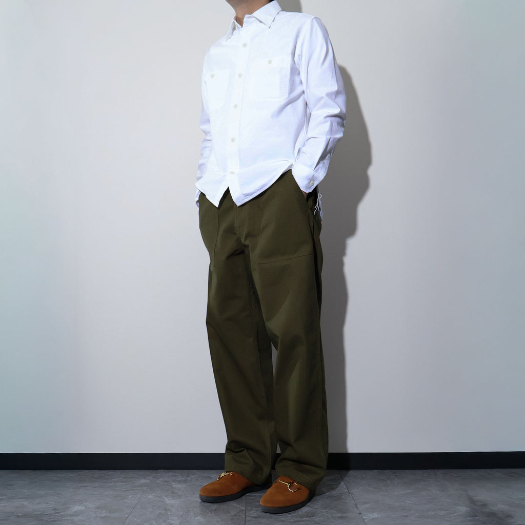 HOUSTON / 10158 U.S.ARMY HBT UTILITY TROUSERS (TAPERD) OLIVE