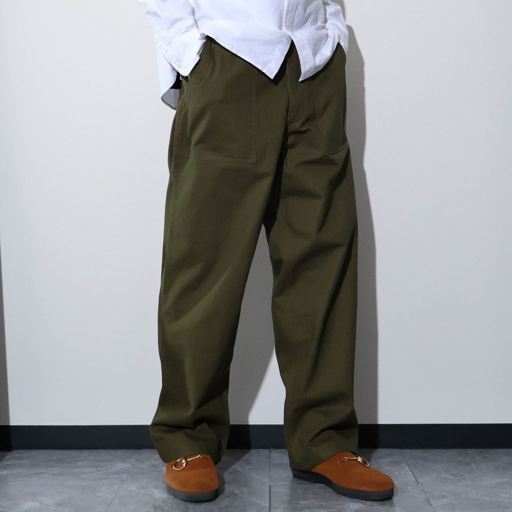 HOUSTON / 10158 U.S.ARMY HBT UTILITY TROUSERS (TAPERD) OLIVE