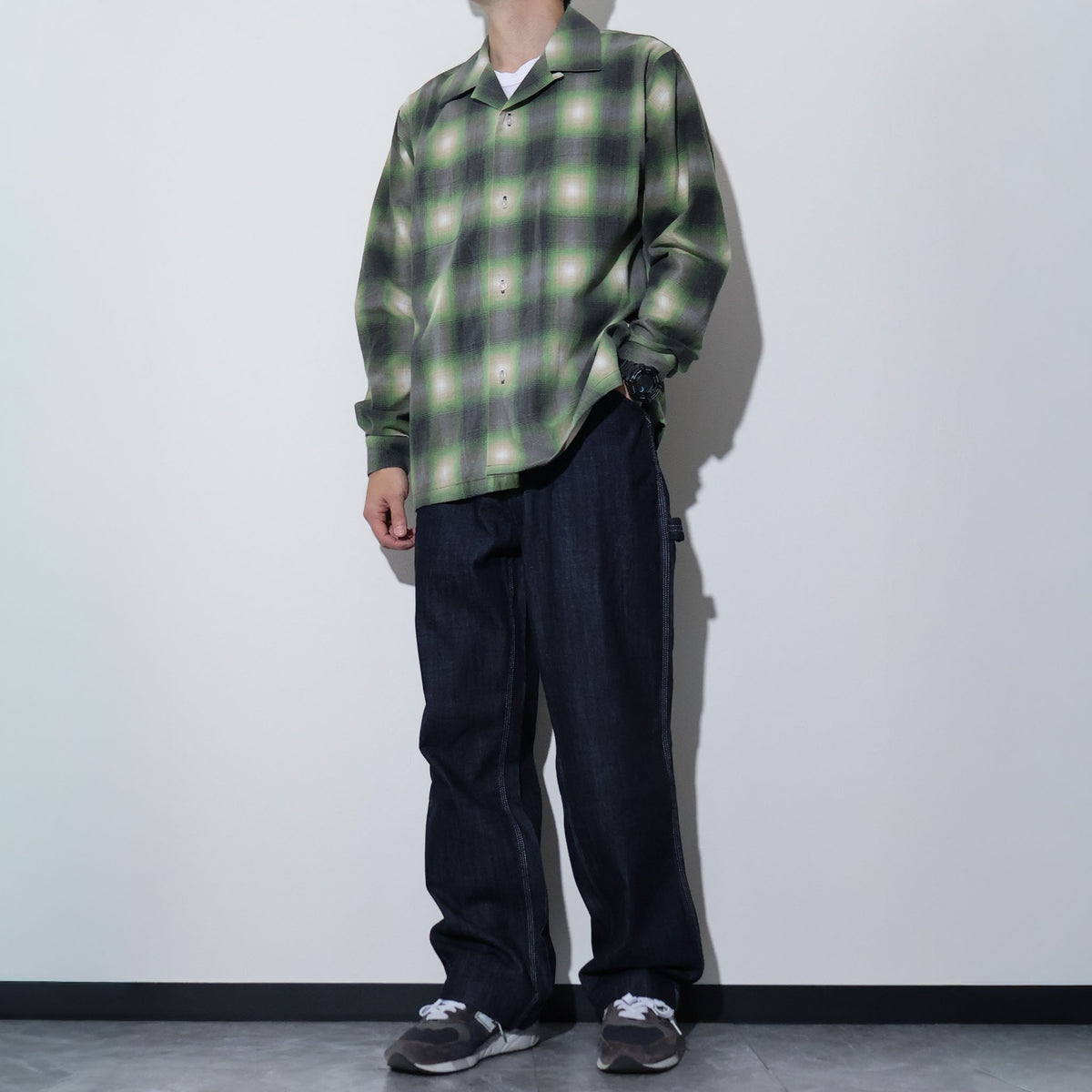 HOUSTON / 41358 PRINT FLANNEL OPEN COLLAR SHIRT