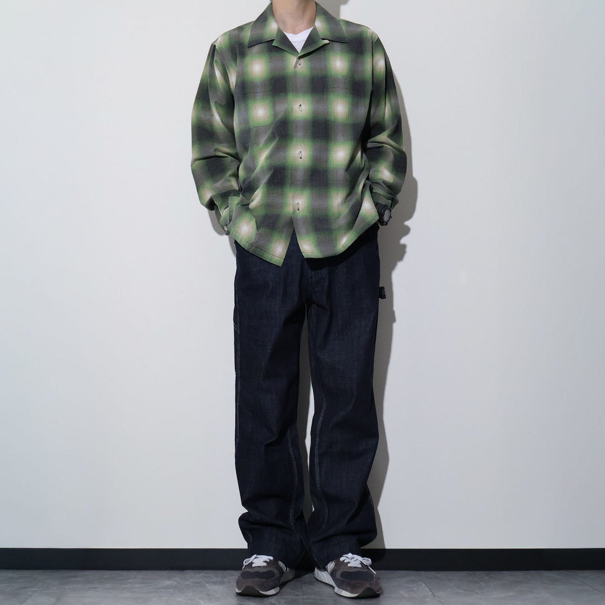 HOUSTON / 41358 PRINT FLANNEL OPEN COLLAR SHIRT