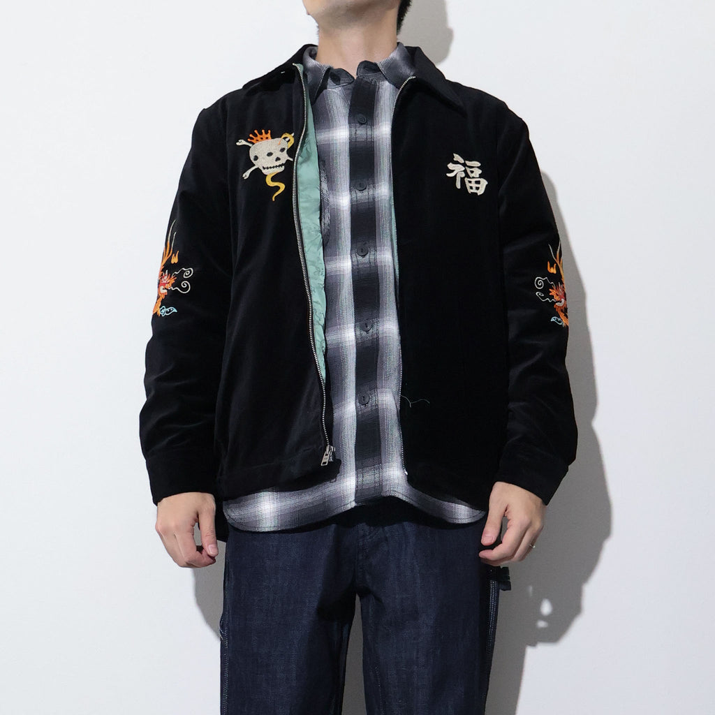 HOUSTON / 51641 VELVETEEN VIETNAM JACKET (SKULL)