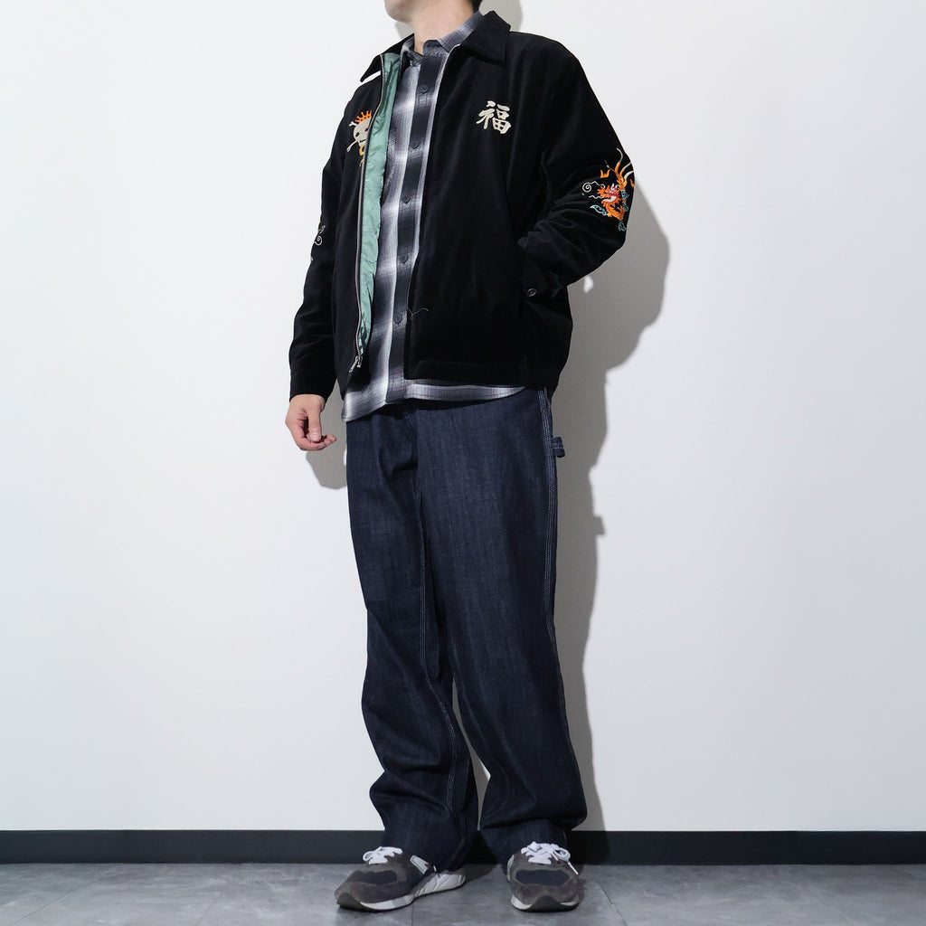 HOUSTON / 51641 VELVETEEN VIETNAM JACKET (SKULL)