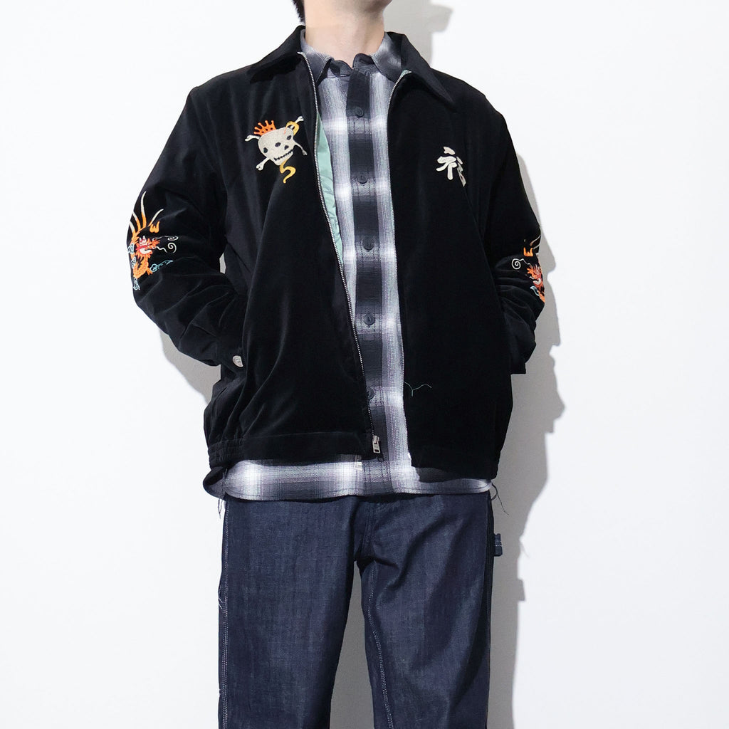 HOUSTON / 51641 VELVETEEN VIETNAM JACKET (SKULL)