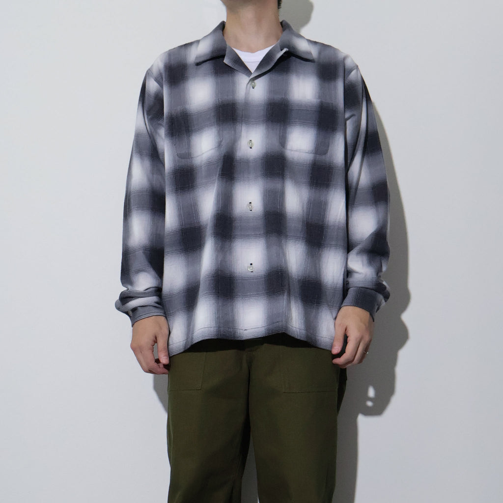HOUSTON / 41358 PRINT FLANNEL OPEN COLLAR SHIRT