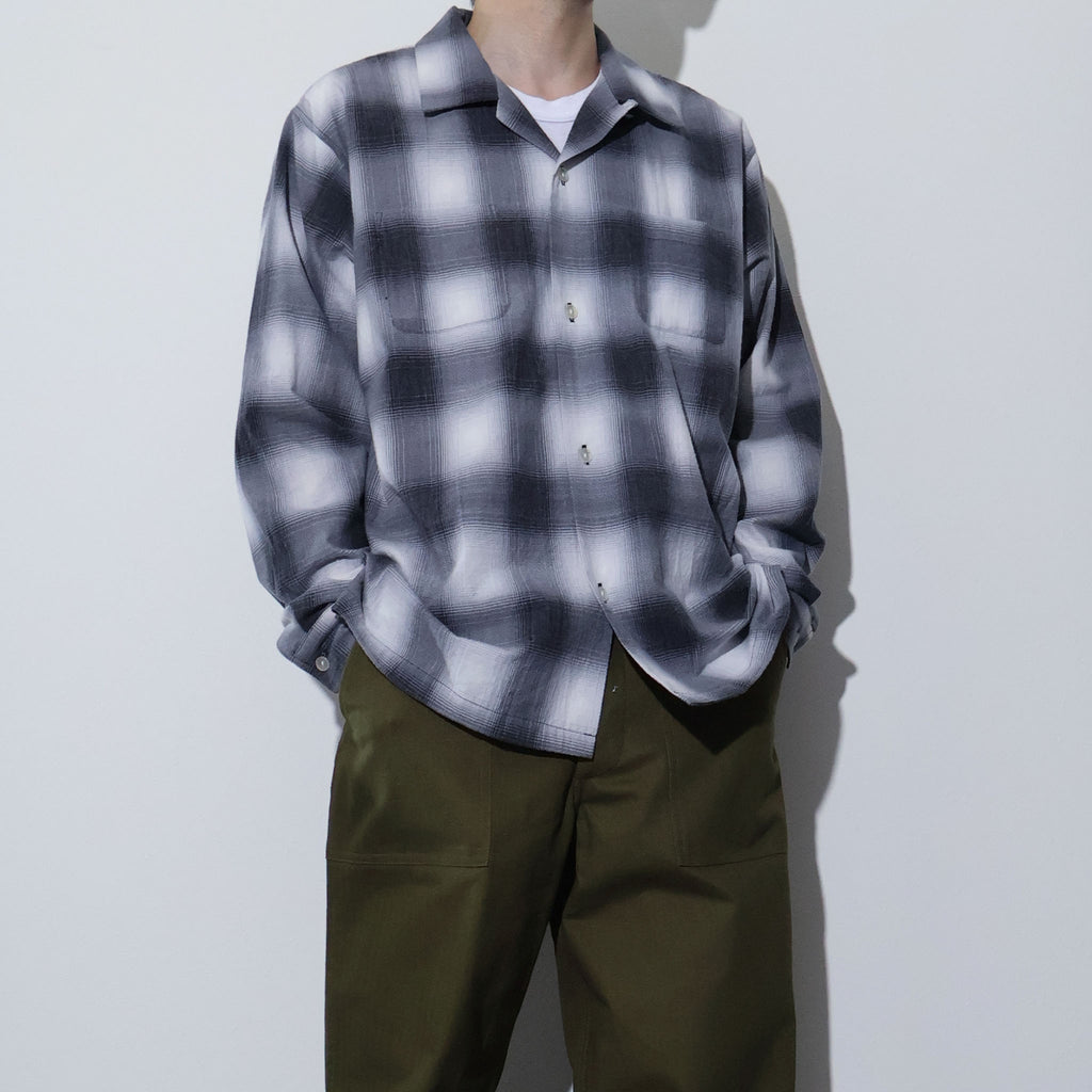 HOUSTON / 41358 PRINT FLANNEL OPEN COLLAR SHIRT