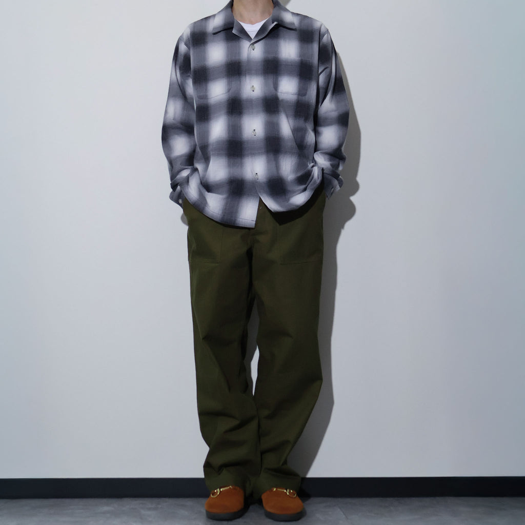 HOUSTON / 41358 PRINT FLANNEL OPEN COLLAR SHIRT