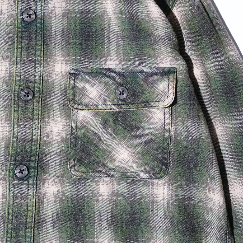 HOUSTON / 41371 VINTAGE OMBRE CHECK FLANNEL SHIRT