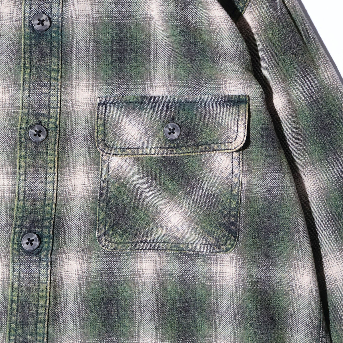 HOUSTON / 41371 VINTAGE OMBRE CHECK FLANNEL SHIRT