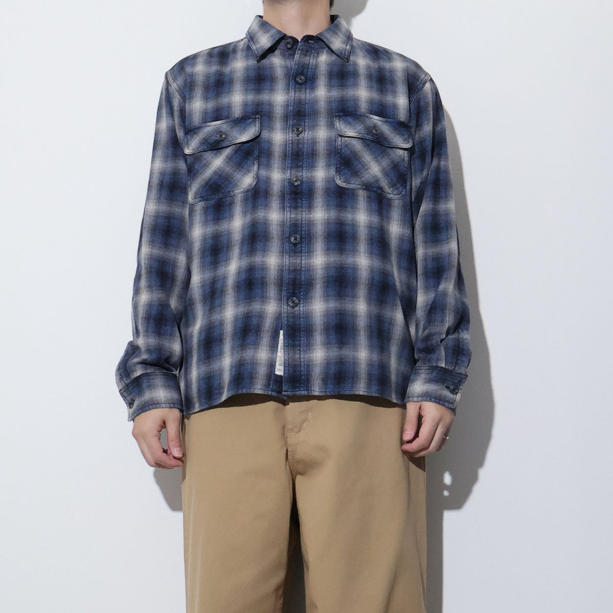 HOUSTON / 41371 VINTAGE OMBRE CHECK FLANNEL SHIRT