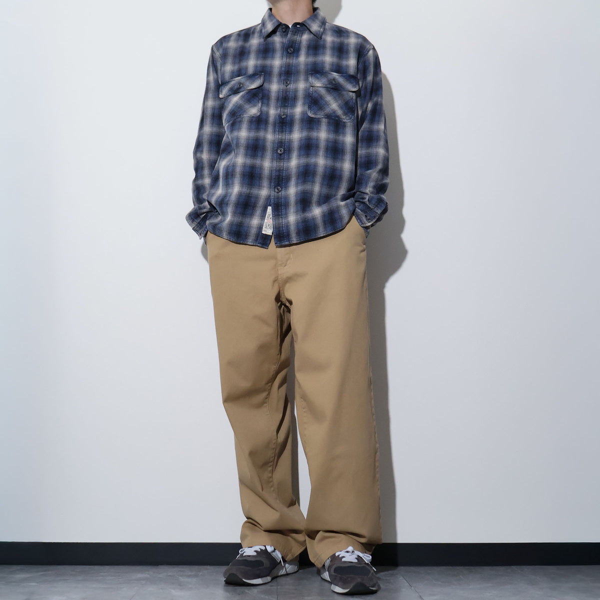 HOUSTON / 41371 VINTAGE OMBRE CHECK FLANNEL SHIRT