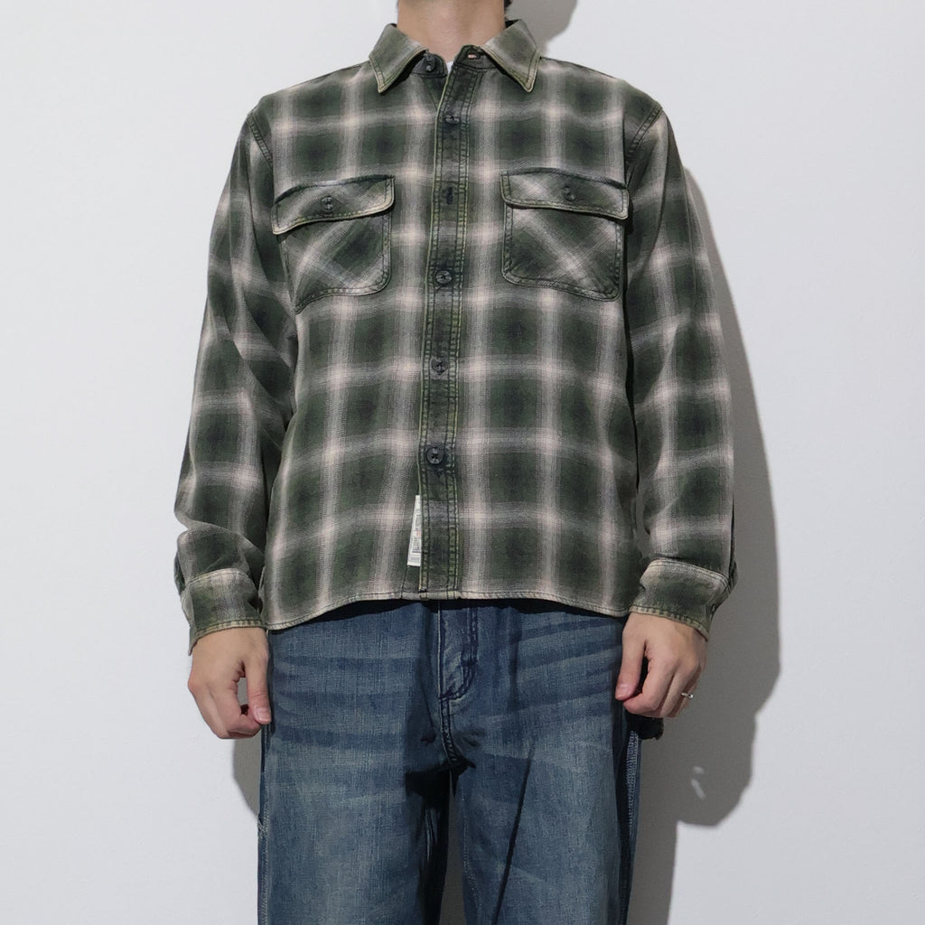 HOUSTON / 41371 VINTAGE OMBRE CHECK FLANNEL SHIRT