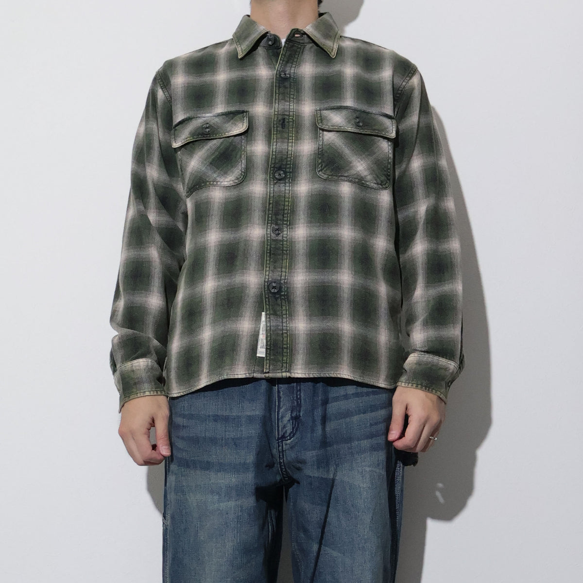HOUSTON / 41371 VINTAGE OMBRE CHECK FLANNEL SHIRT