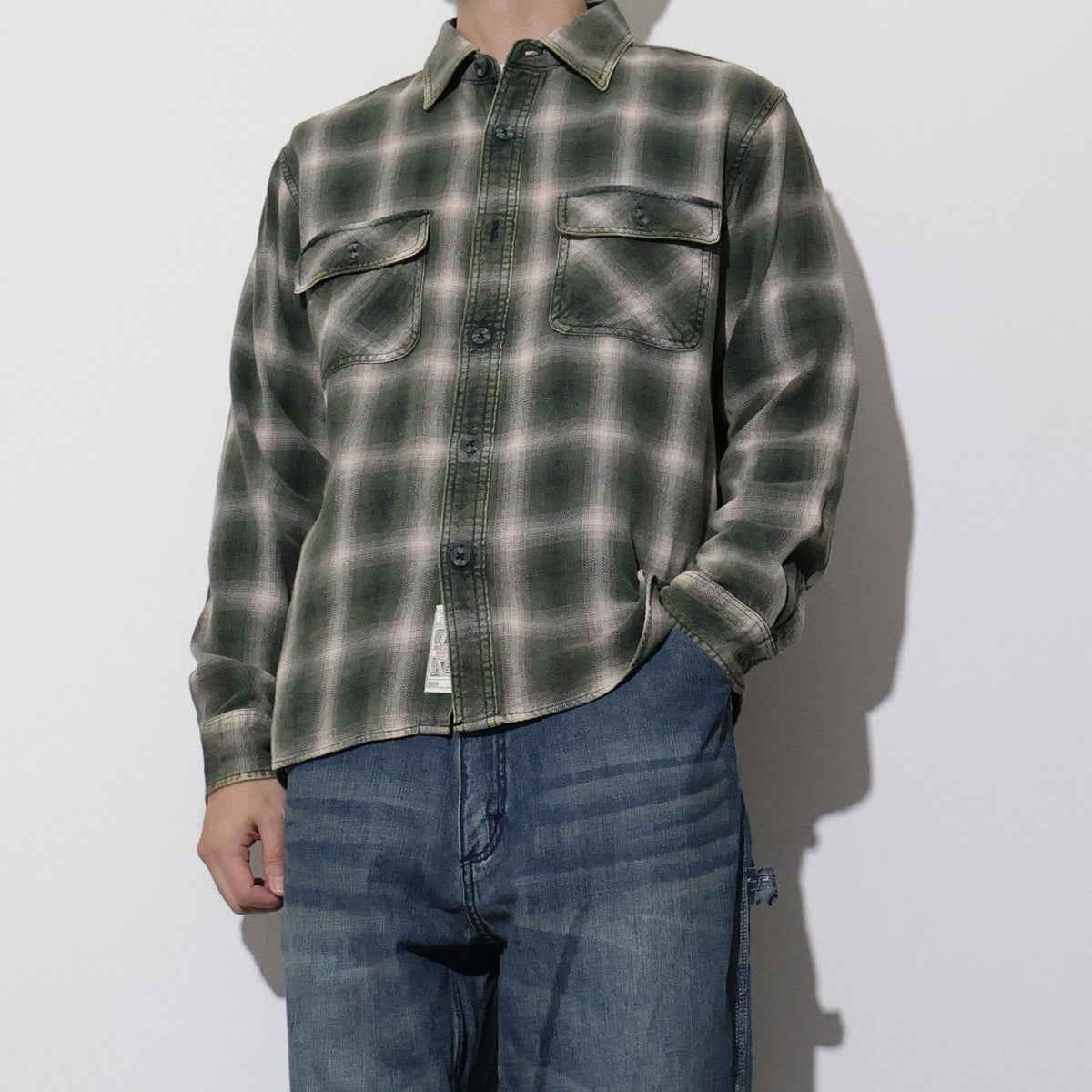 HOUSTON / 41371 VINTAGE OMBRE CHECK FLANNEL SHIRT