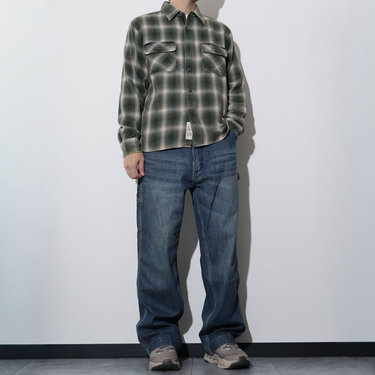 HOUSTON / 41371 VINTAGE OMBRE CHECK FLANNEL SHIRT