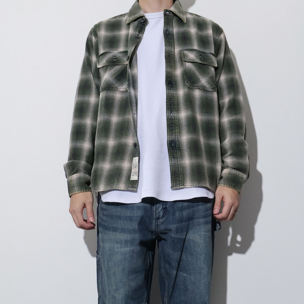HOUSTON / 41371 VINTAGE OMBRE CHECK FLANNEL SHIRT