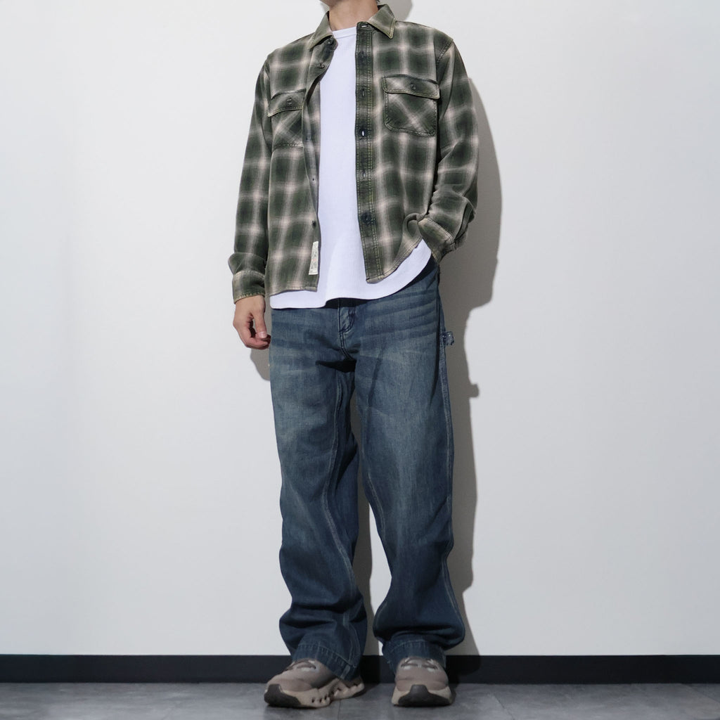 HOUSTON / 41371 VINTAGE OMBRE CHECK FLANNEL SHIRT