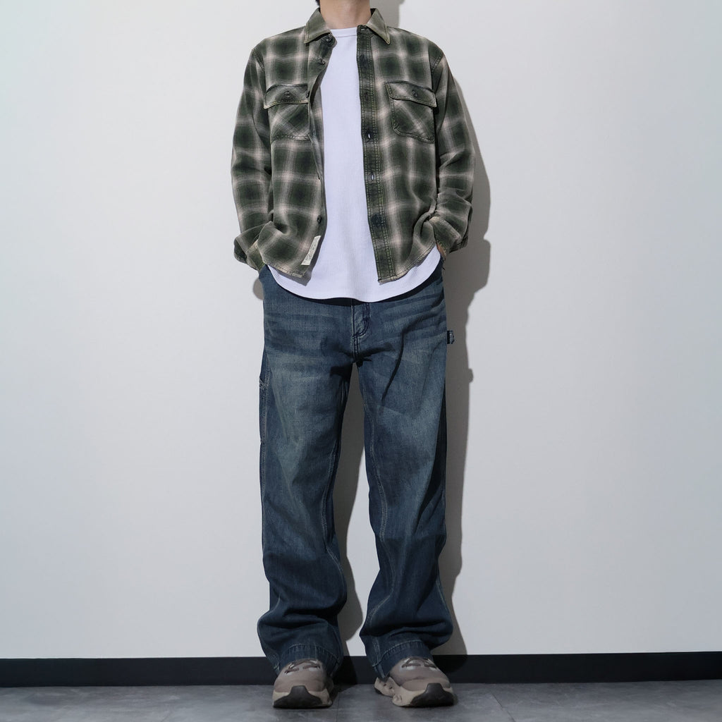 HOUSTON / 41371 VINTAGE OMBRE CHECK FLANNEL SHIRT