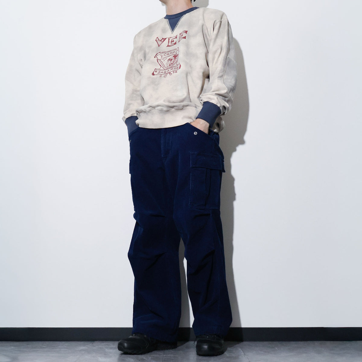 HOUSTON / 10191 INDIGO CORDUROY M-65 PANTS