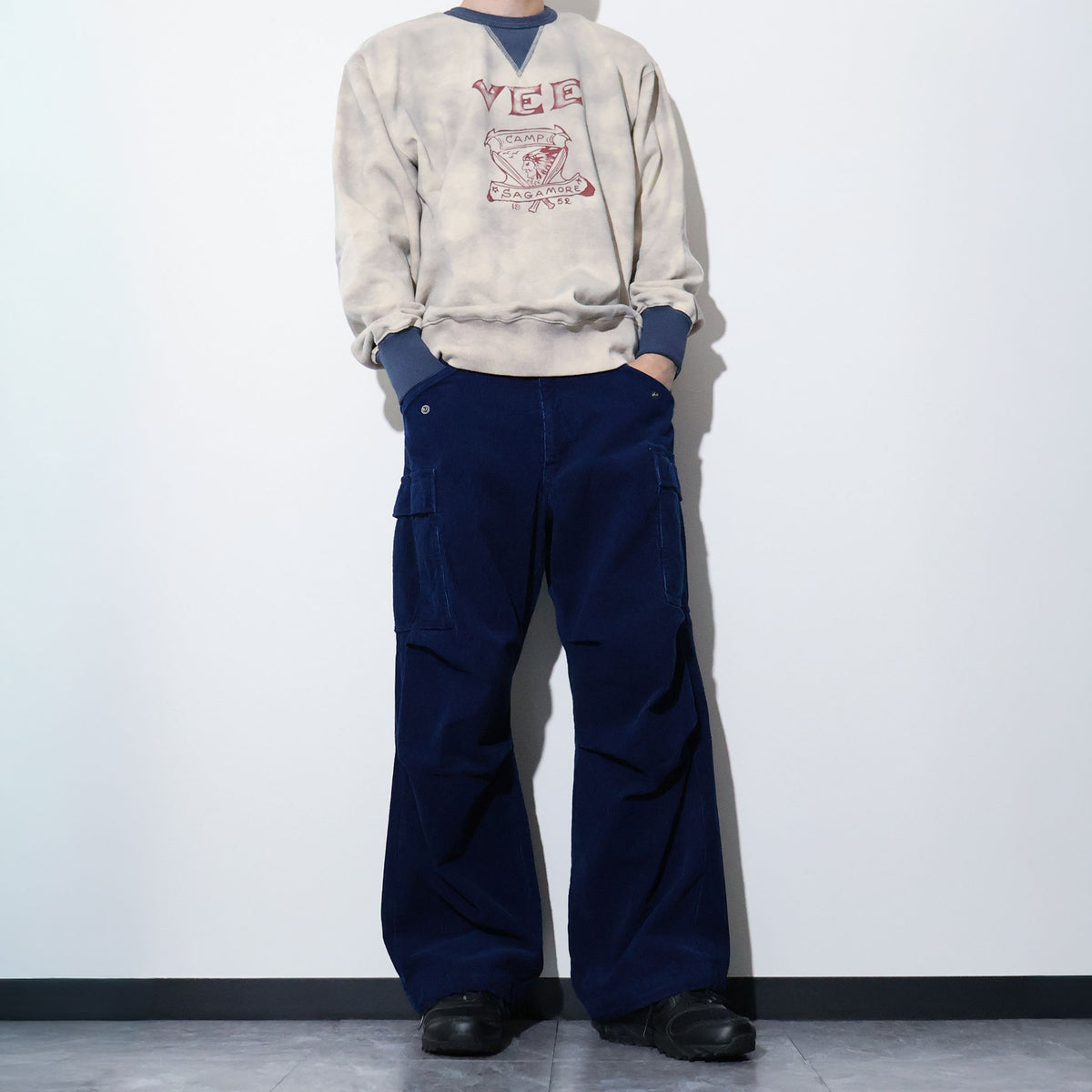 HOUSTON / 10191 INDIGO CORDUROY M-65 PANTS
