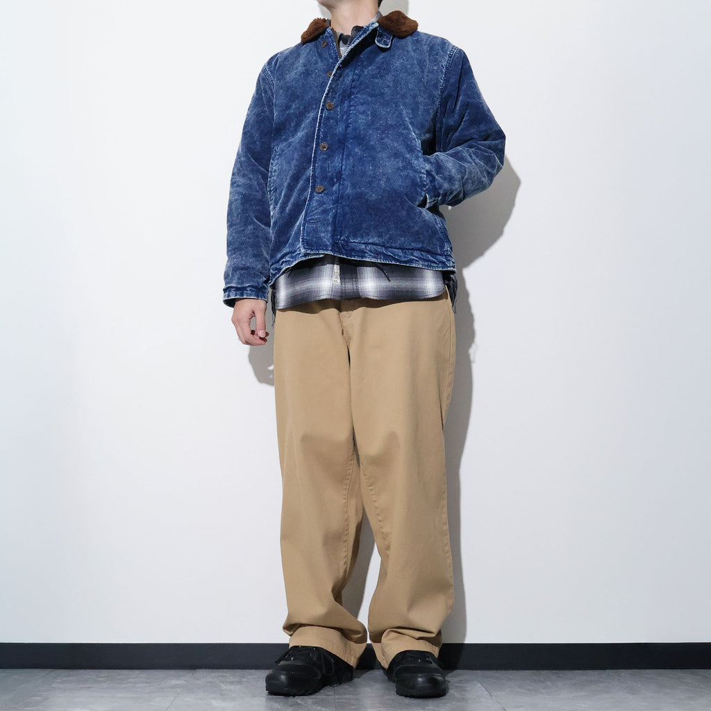HOUSTON / 51668 INDIGO CORDUROY N-1 DECK JACKET