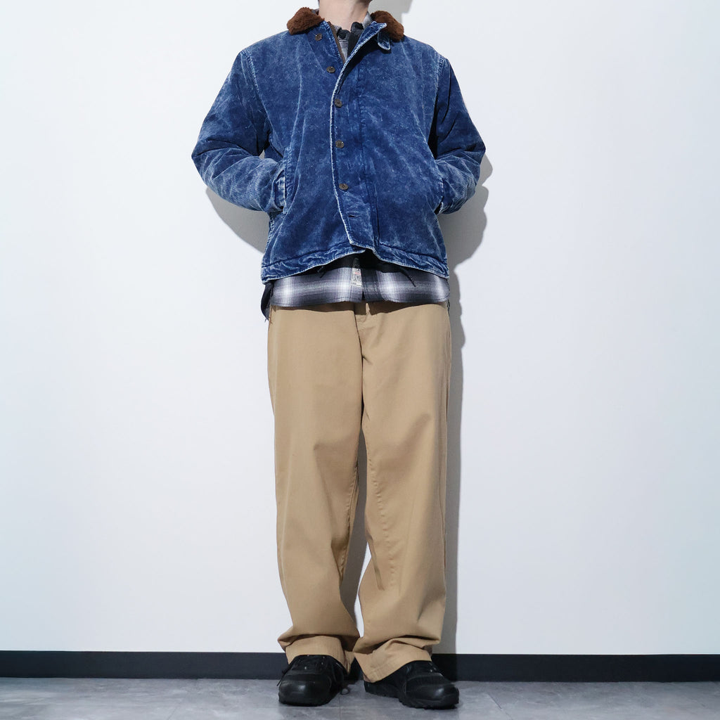 HOUSTON / 51668 INDIGO CORDUROY N-1 DECK JACKET