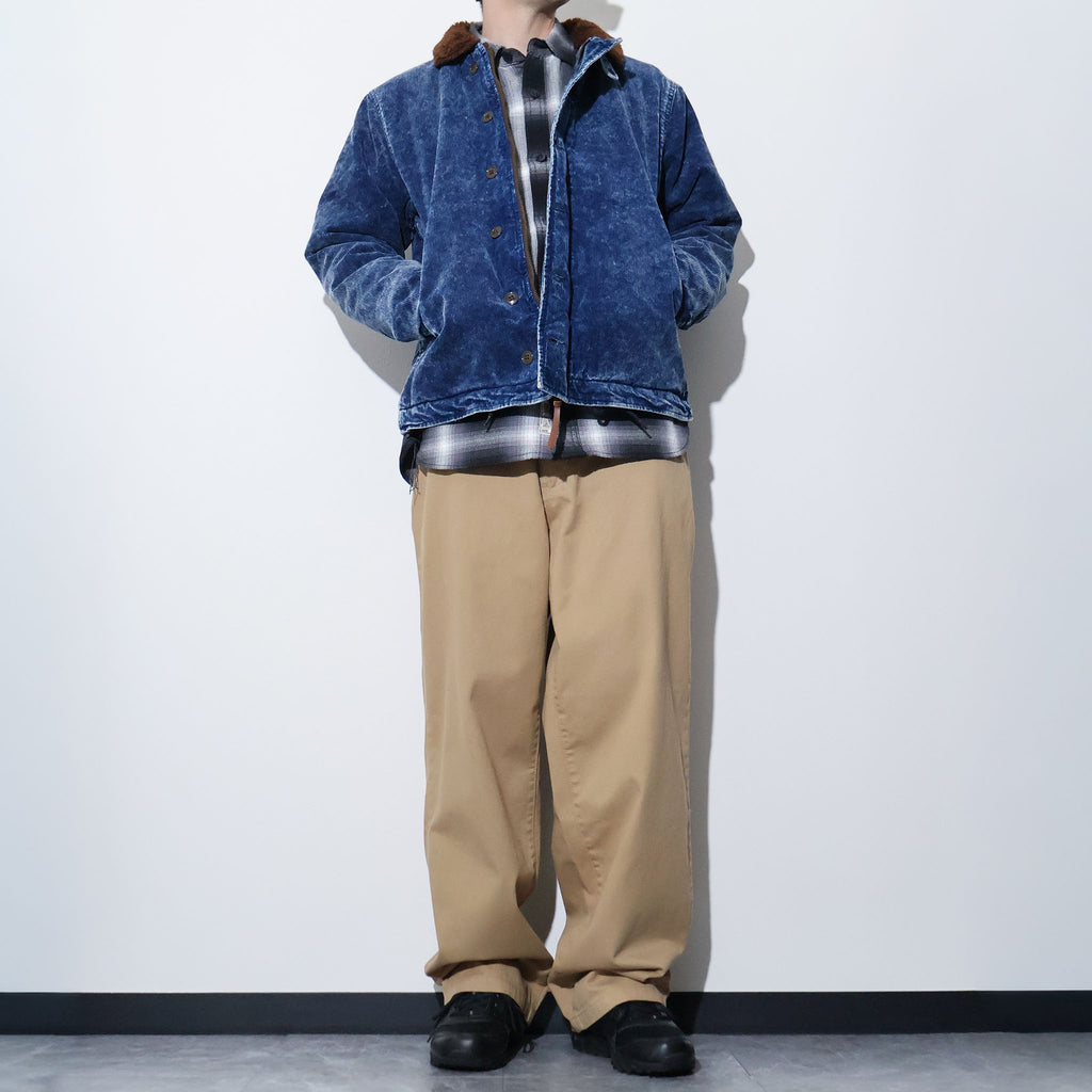 HOUSTON / 51668 INDIGO CORDUROY N-1 DECK JACKET