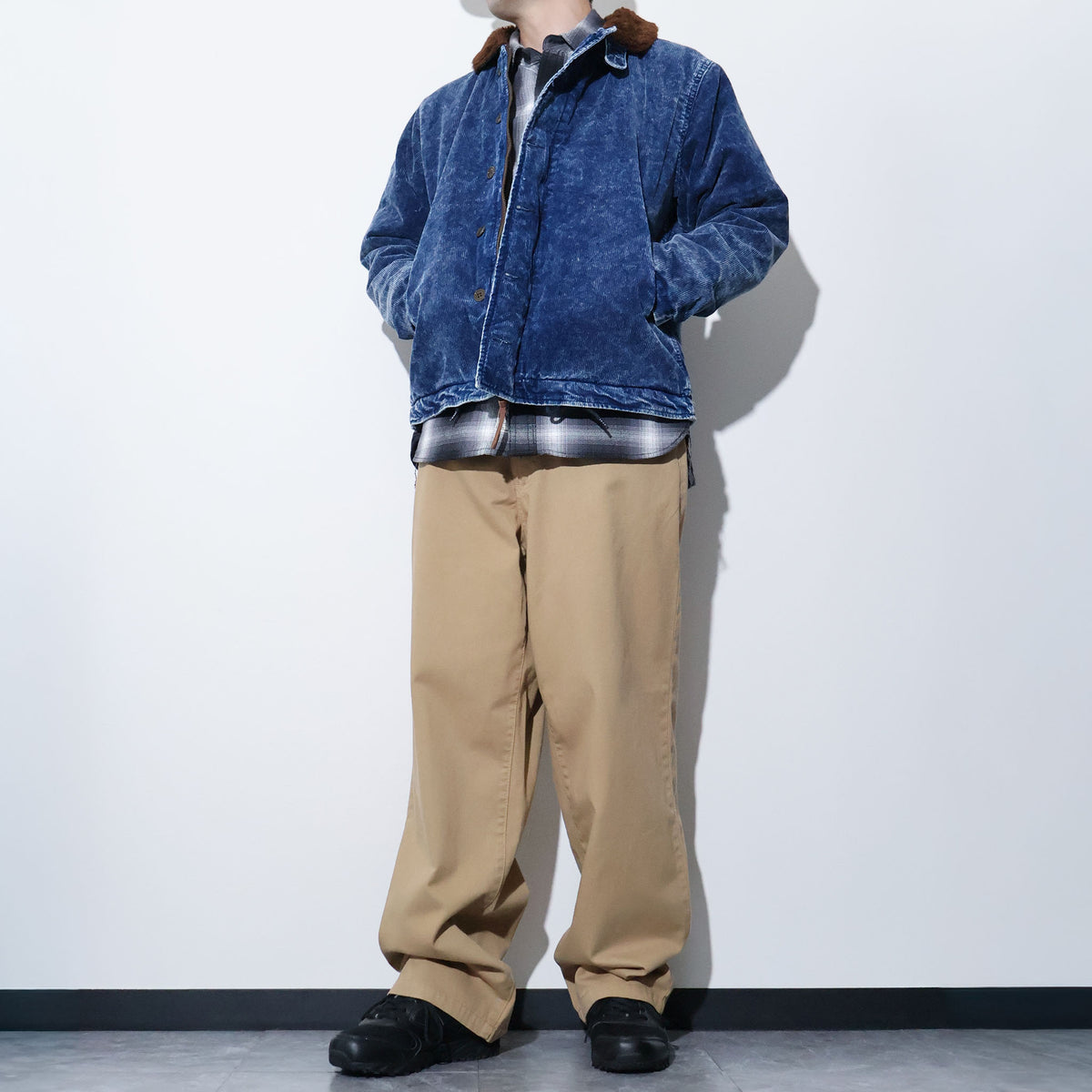 HOUSTON / 51668 INDIGO CORDUROY N-1 DECK JACKET