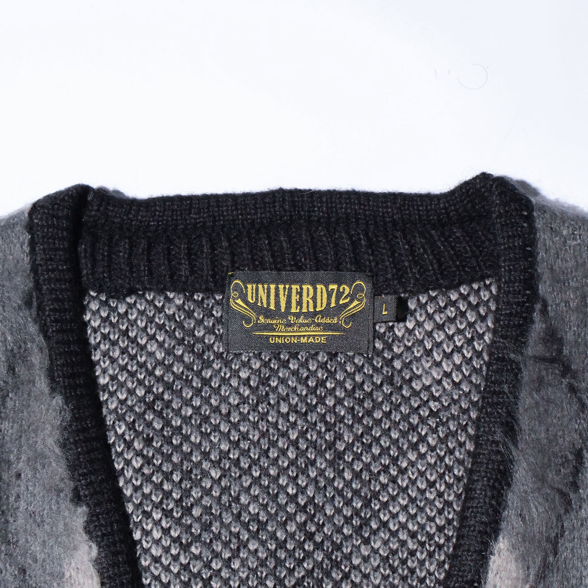 UNIVERD72 / 22444 MOHAIR TOUCH CARDIGAN (ARGYLE)