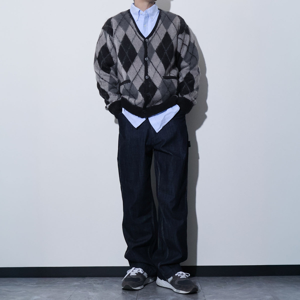 UNIVERD72 / 22444 MOHAIR TOUCH CARDIGAN (ARGYLE)