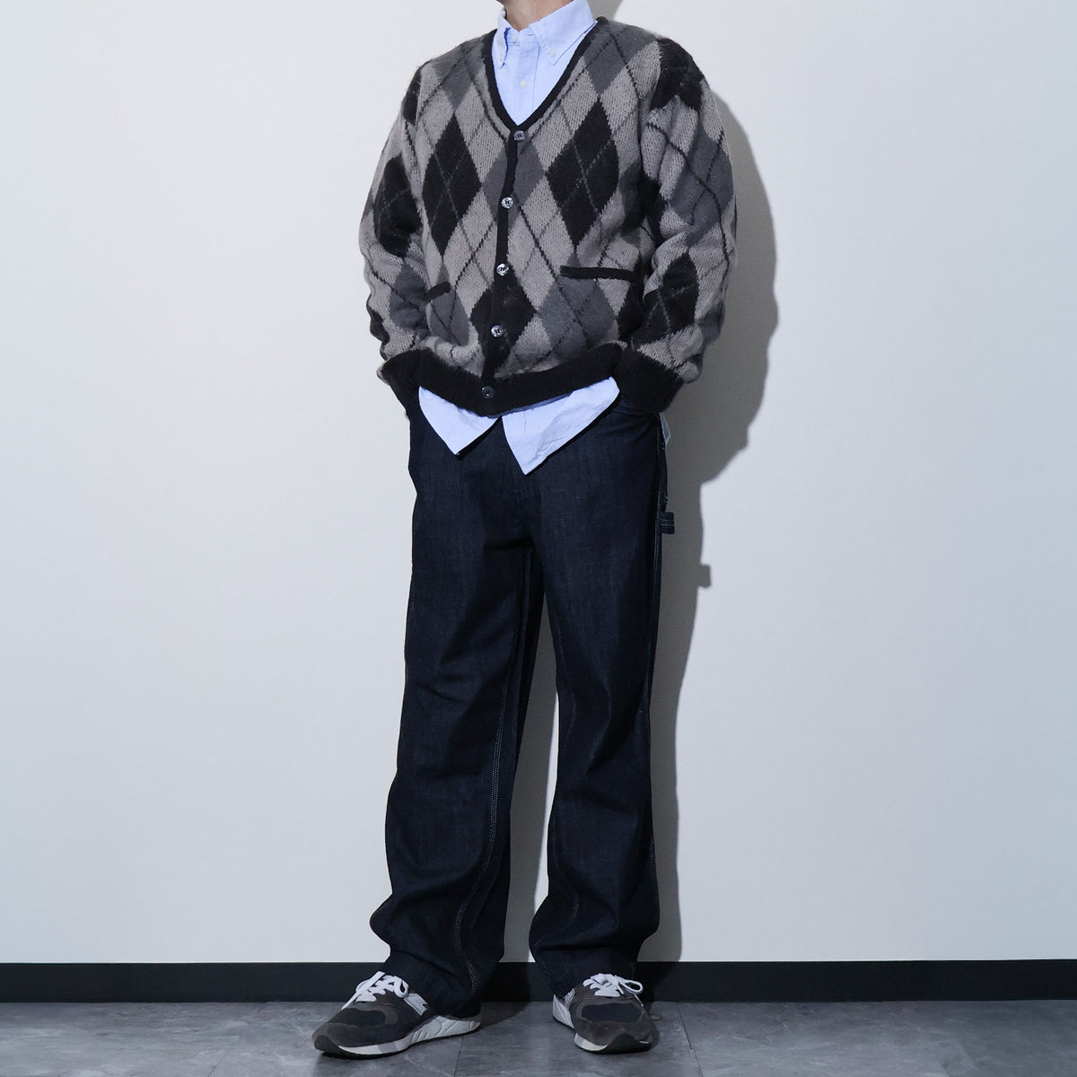 UNIVERD72 / 22444 MOHAIR TOUCH CARDIGAN (ARGYLE)