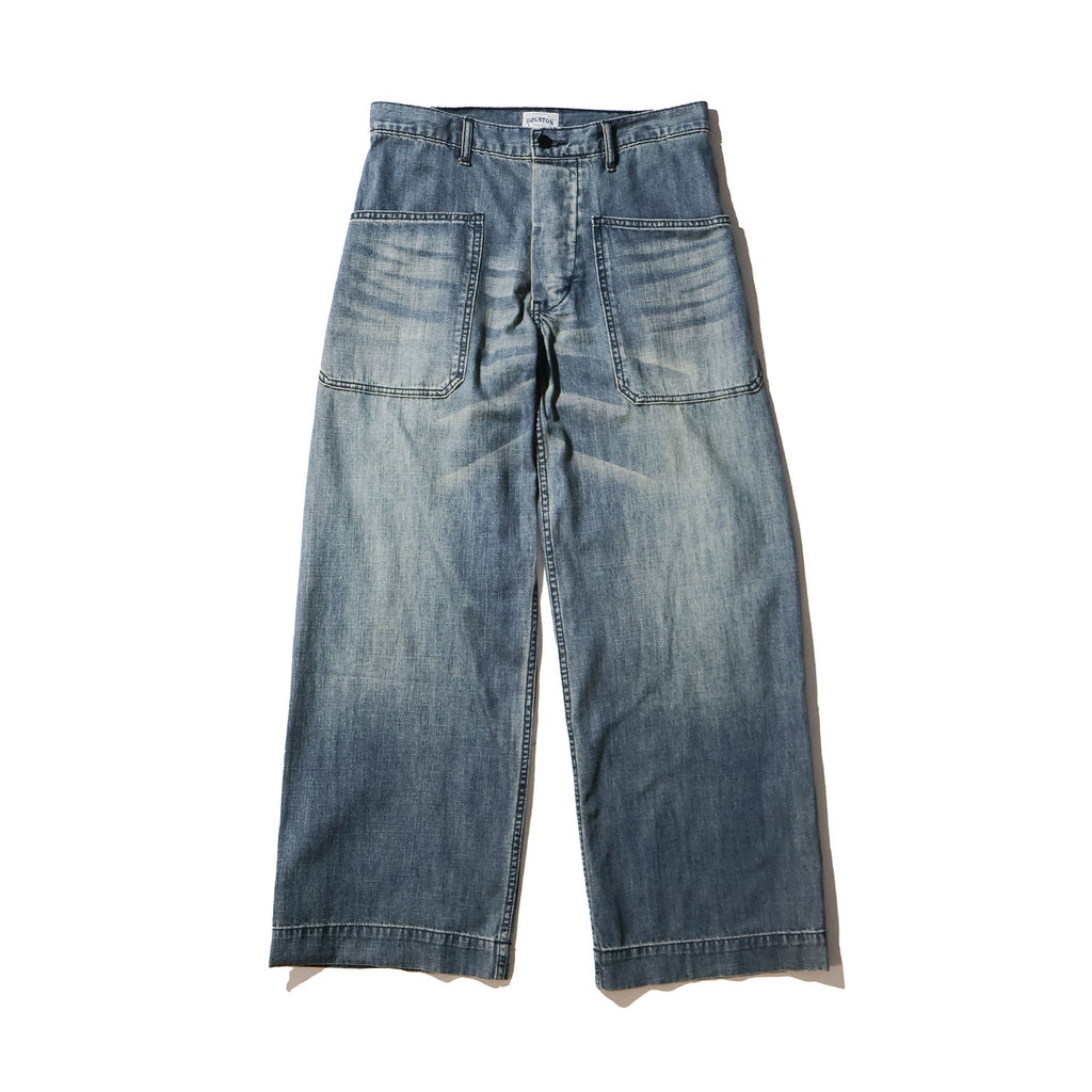 HOUSTON / 10079 USN DENIM SAILOR PANTS USA COTTON VINTAGE WASH