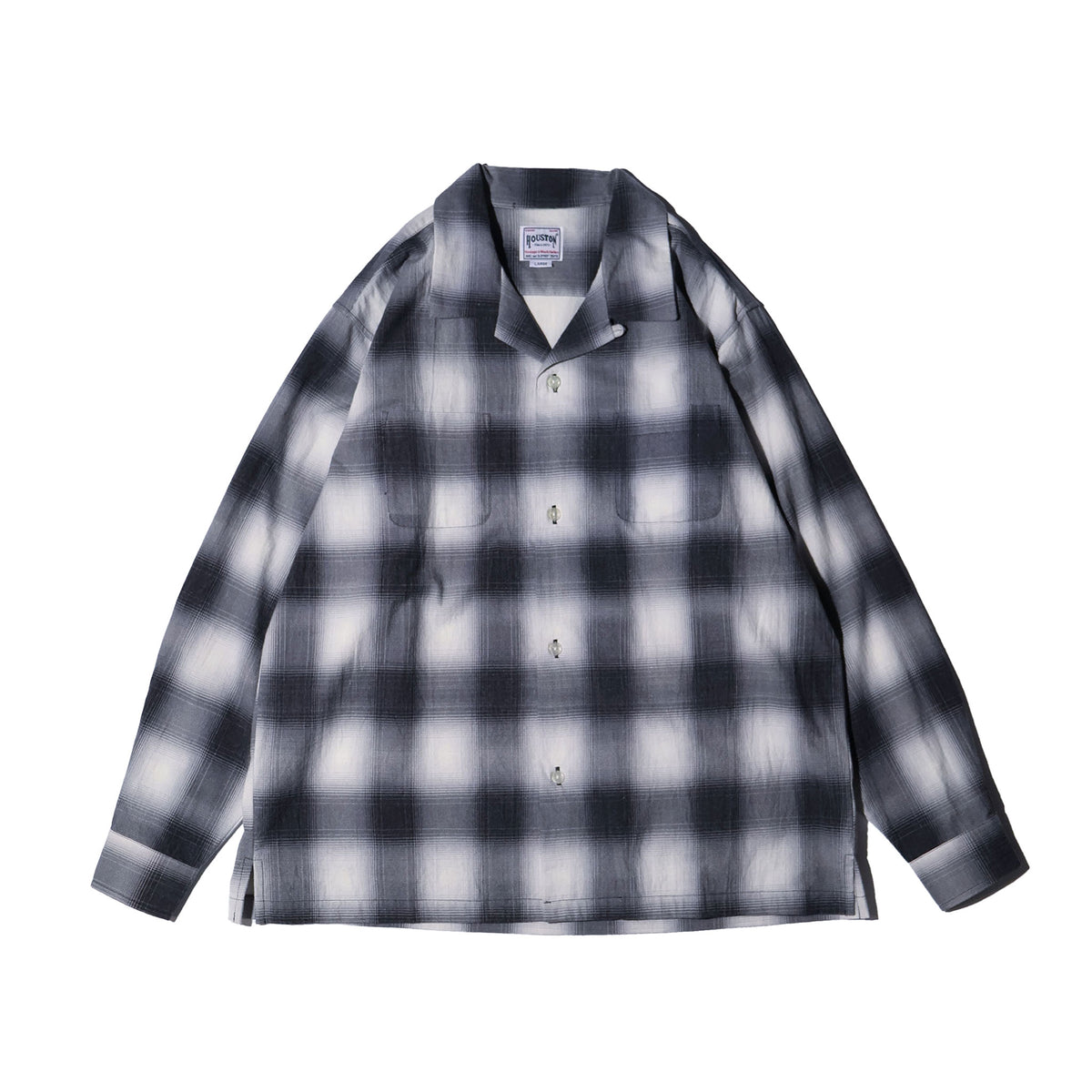 HOUSTON / 41358 PRINT FLANNEL OPEN COLLAR SHIRT