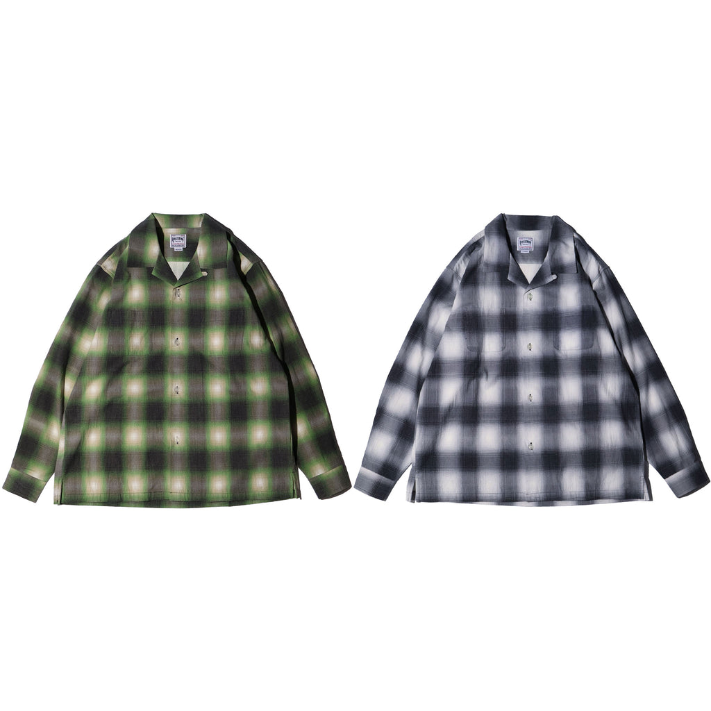 HOUSTON / 41358 PRINT FLANNEL OPEN COLLAR SHIRT