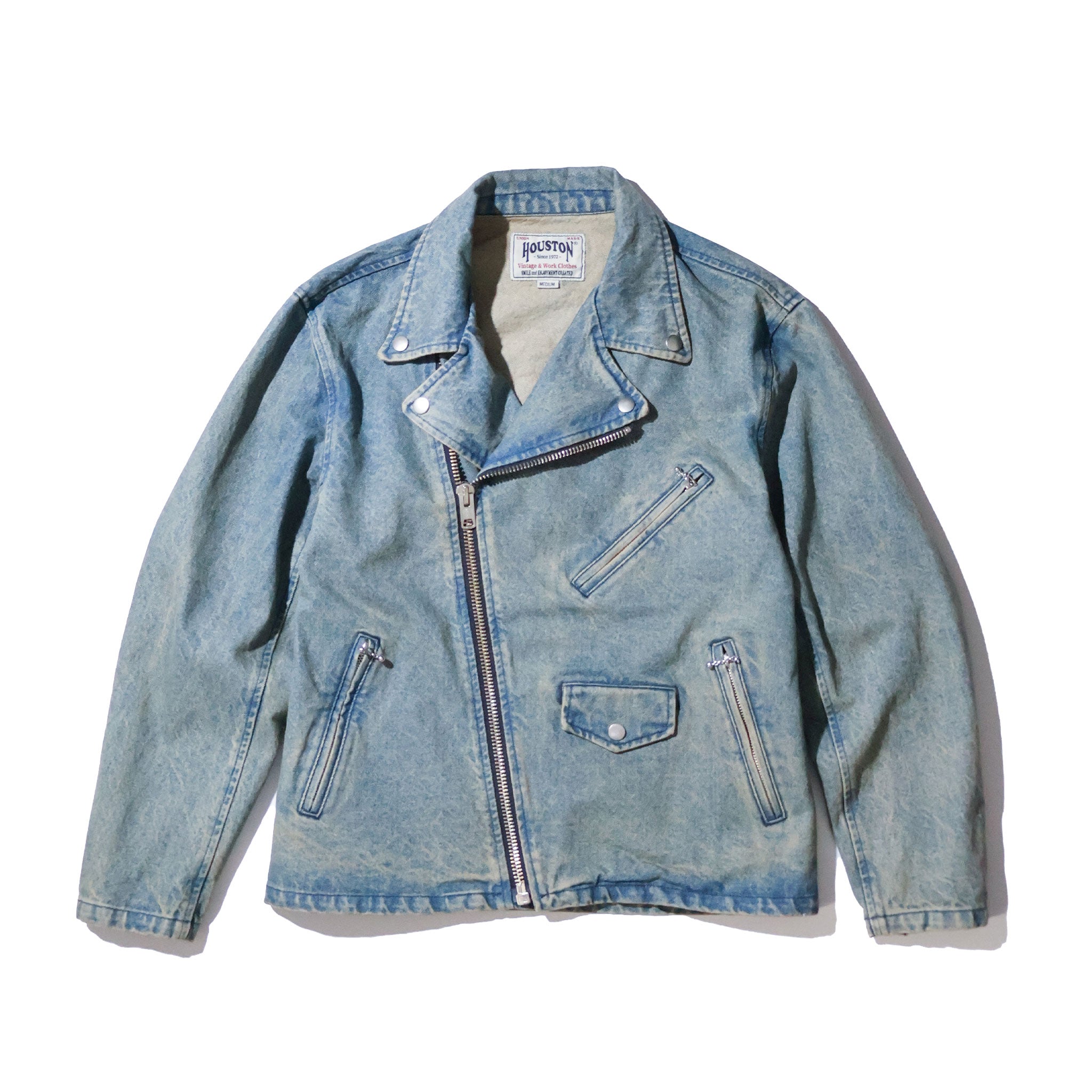 HOUSTON / 51562 DENIM DOUBLE RIDERS JACKET VINTAGE WASH