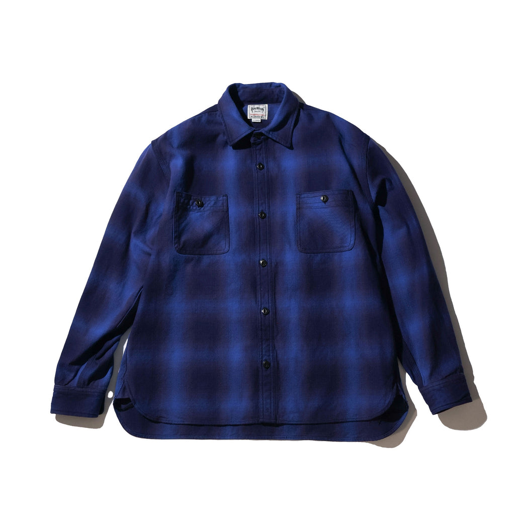 HOUSTON / 41252 OMBRE CHECK VIYELLA SHIRT BLUE