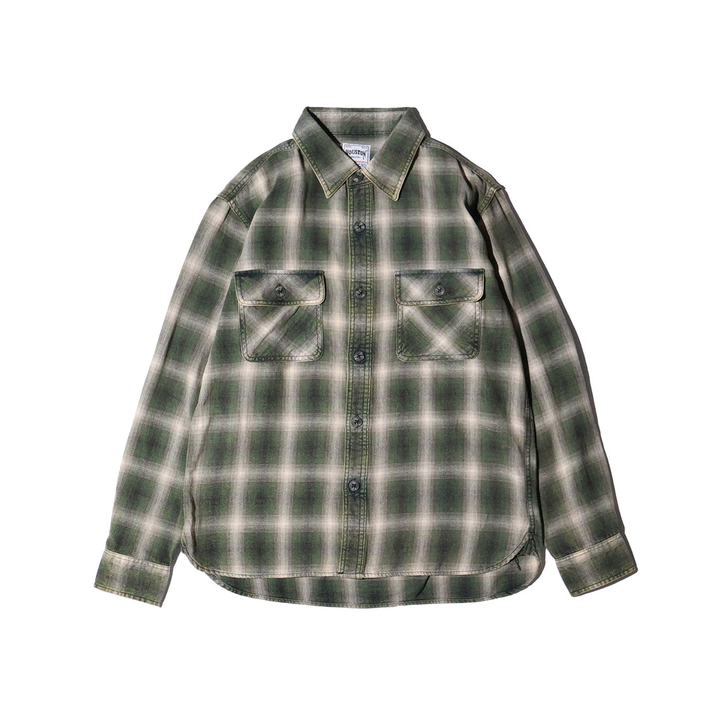 HOUSTON / 41371 VINTAGE OMBRE CHECK FLANNEL SHIRT