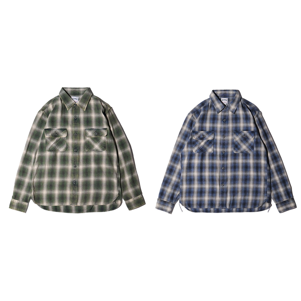 HOUSTON / 41371 VINTAGE OMBRE CHECK FLANNEL SHIRT