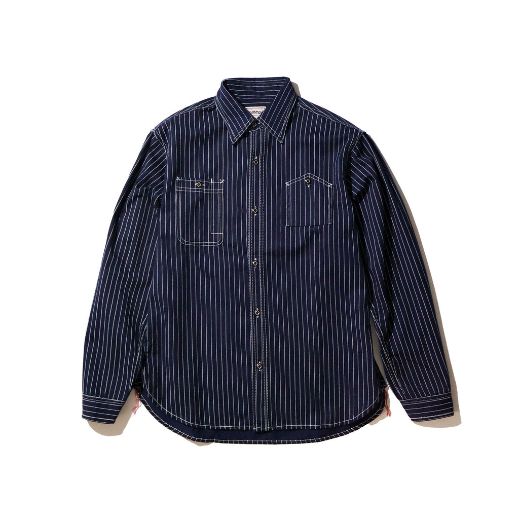 HOUSTON / 41260 INDIGO WABASH 40's WORK SHIRT ONE WASH
