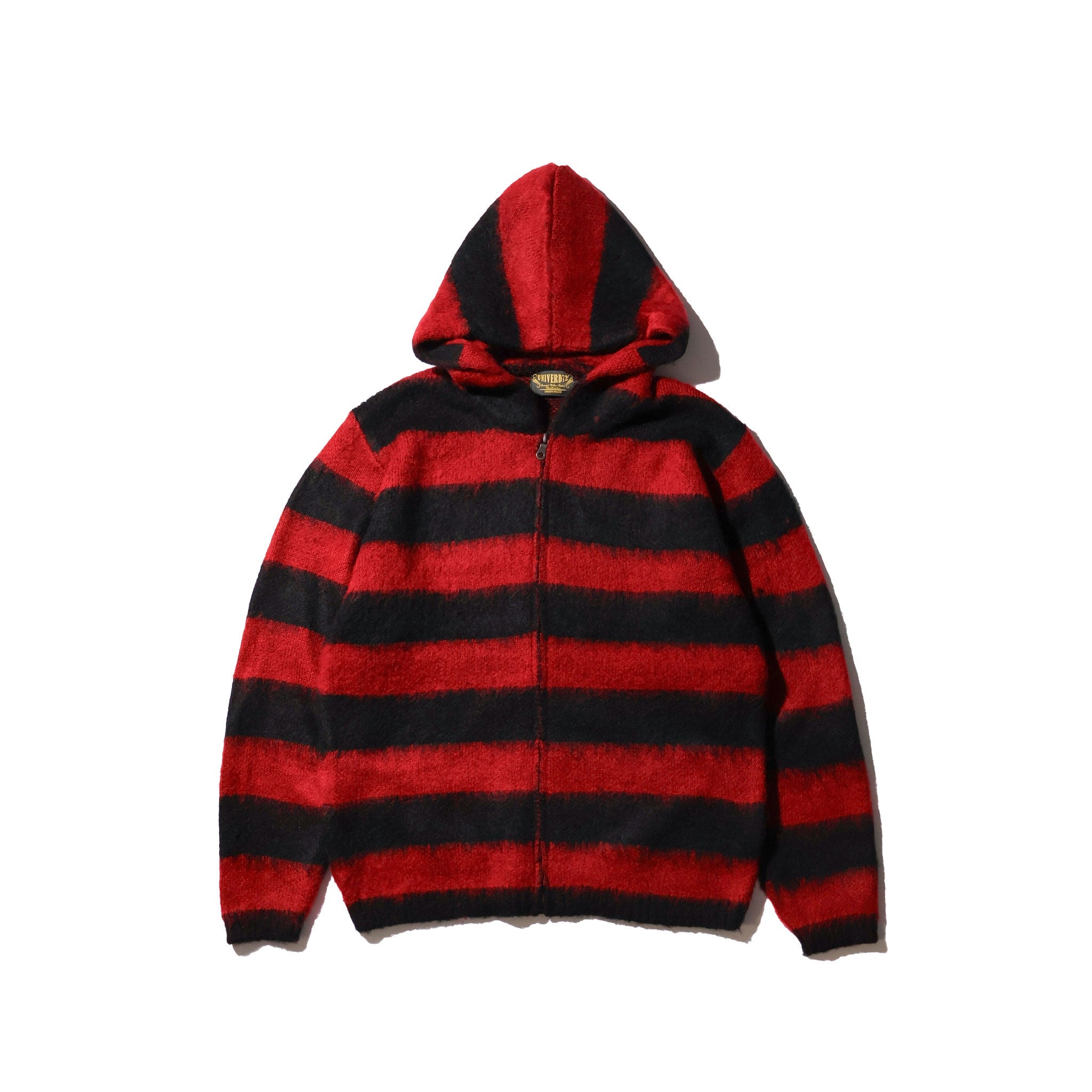 UNIVERD72 / 22335 MOHAIR TOUCH ZIP PARKA  RED (BORDER)