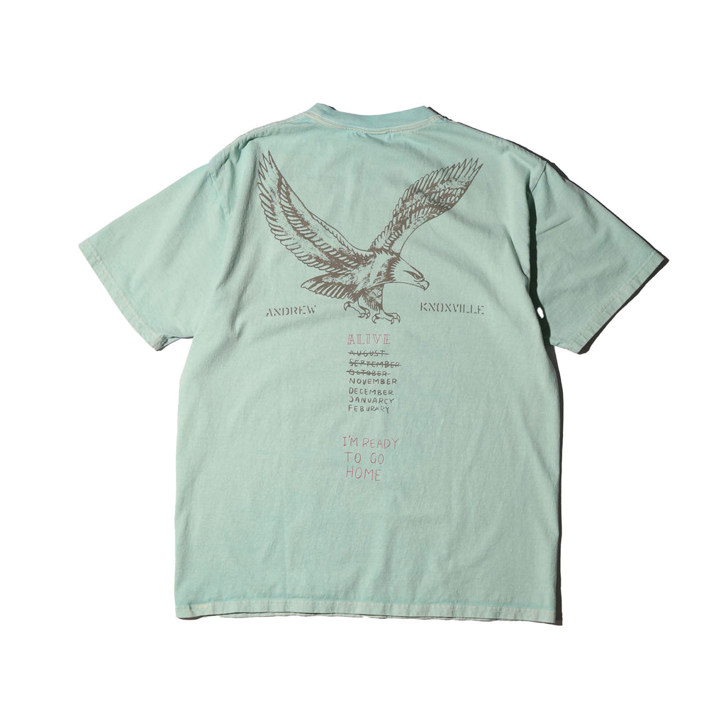 HOUSTON / 22423 PIGMENT PRINT TEE (ARMY) MADE IN JAPAN - TRUTH