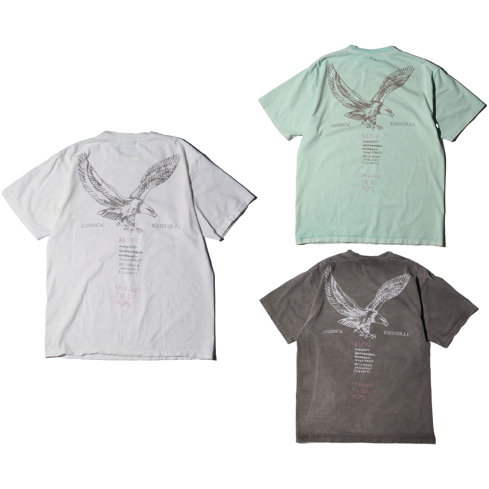 HOUSTON / 22423 PIGMENT PRINT TEE (ARMY) MADE IN JAPAN - TRUTH