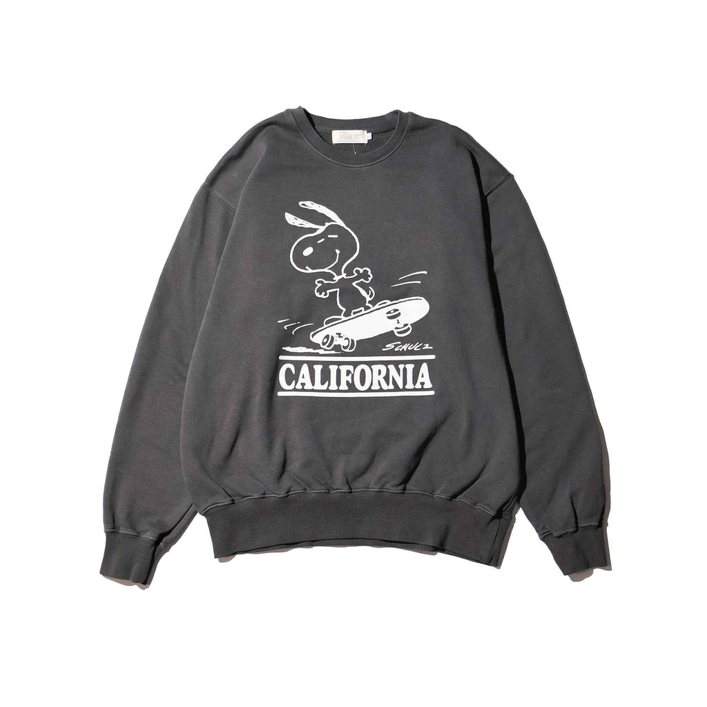 PEANUTS / PIGMENT CREW NECK SWEAT BLACK