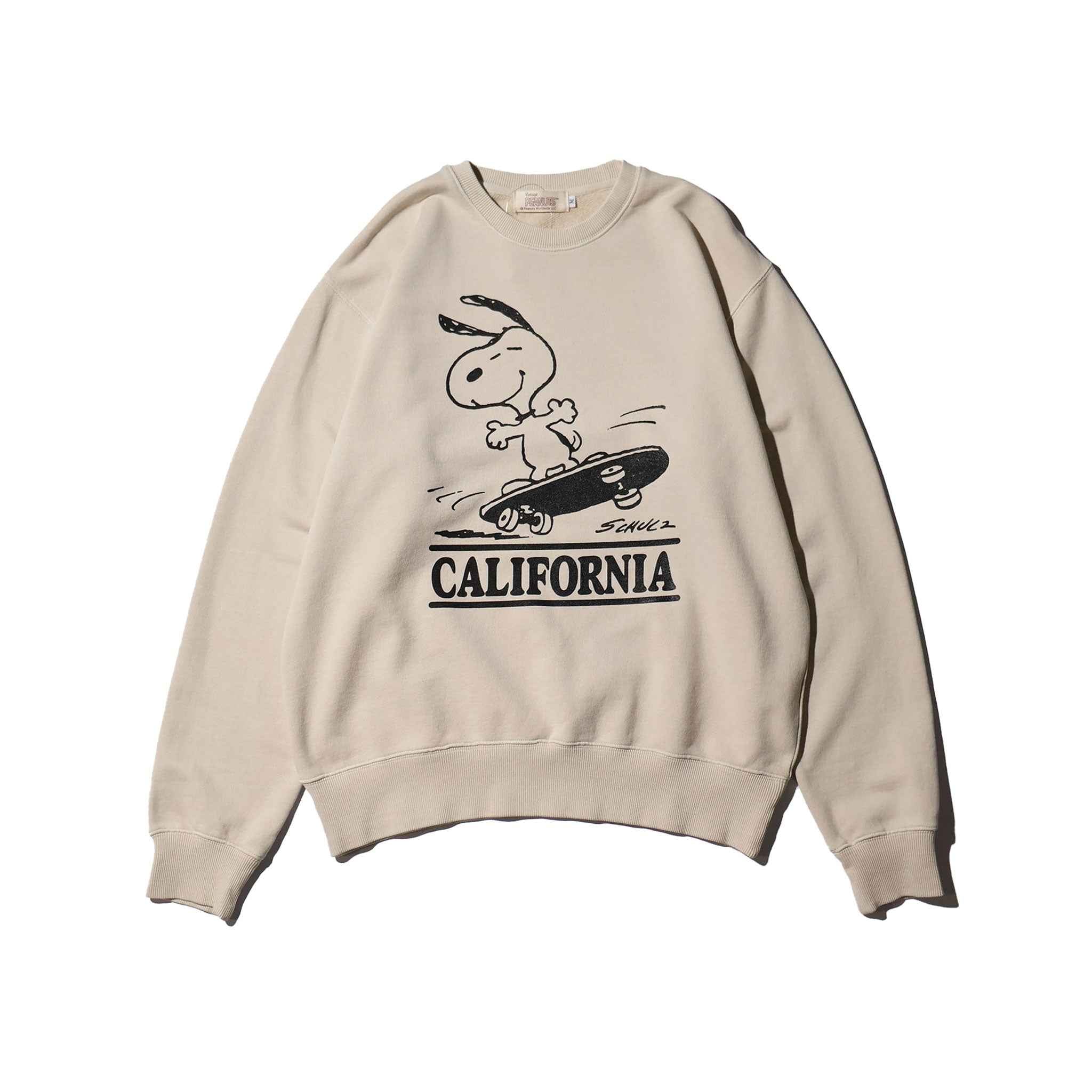 PEANUTS / PIGMENT CREW NECK SWEAT NATURAL
